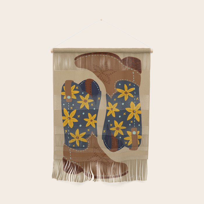 Cowgirl Boots â Teal & Yellow Wall Hanging Gallery Image 1