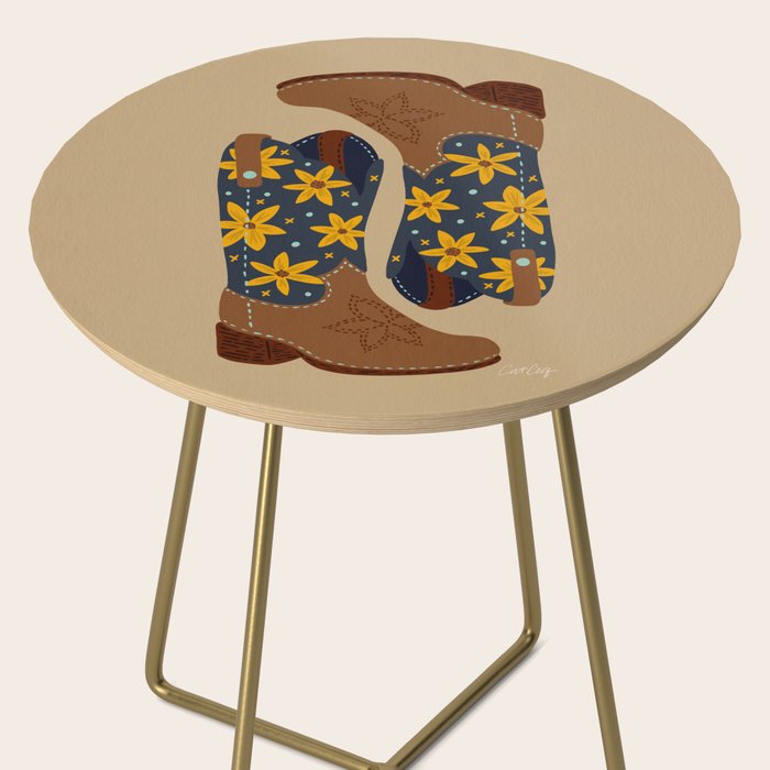 Cowgirl Boots â Teal & Yellow Side Table Gallery Image 2