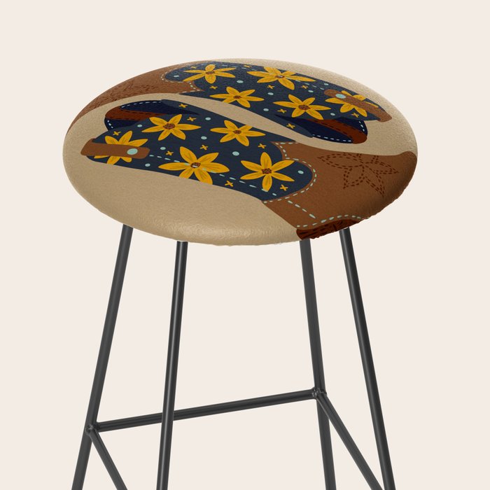 Cowgirl Boots â Teal & Yellow Stool Gallery Image 2