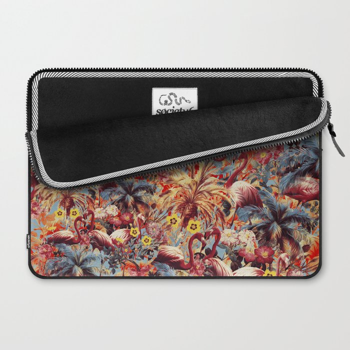Flamingos and Floral Pattern Laptop Sleeve Gallery Image 2