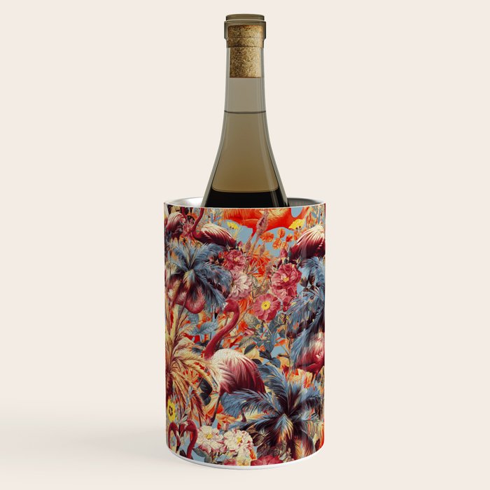 Flamingos and Floral Pattern Wine Chiller Gallery Image 3