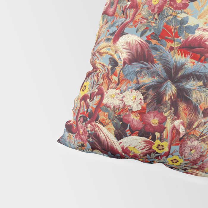 Flamingos and Floral Pattern Pillow Sham Gallery Image 4