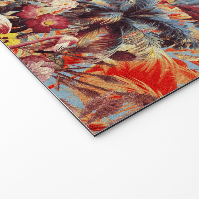 Flamingos and Floral Pattern Welcome Mat Gallery Image 2