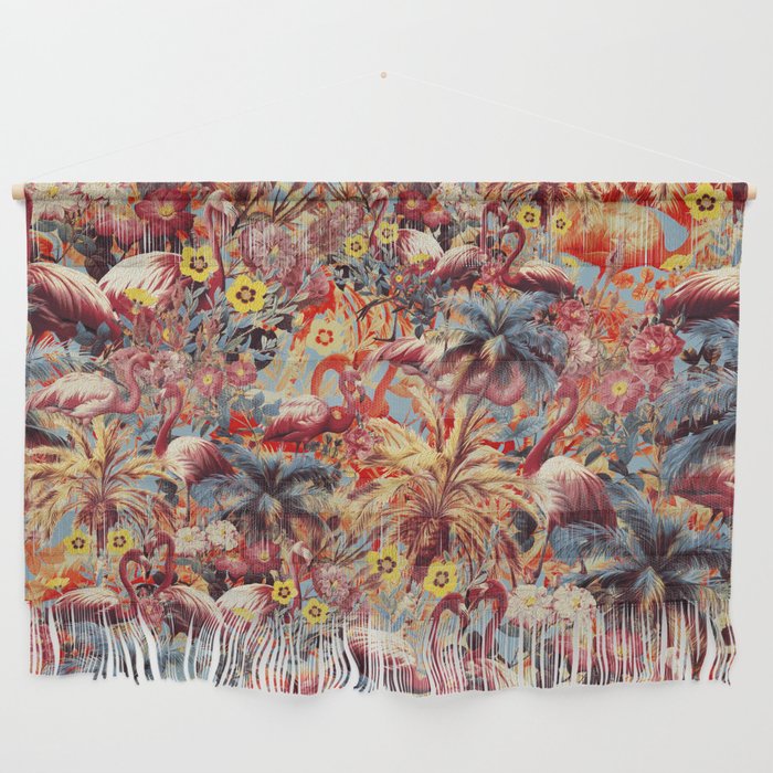 Flamingos and Floral Pattern Wall Hanging Gallery Image 1