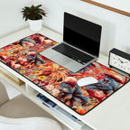 Flamingos and Floral Pattern Desk Mat Gallery Image 2