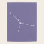 Cancer Zodiac Star Constellation Line Art Lavender Purple Poster Gallery Image 4