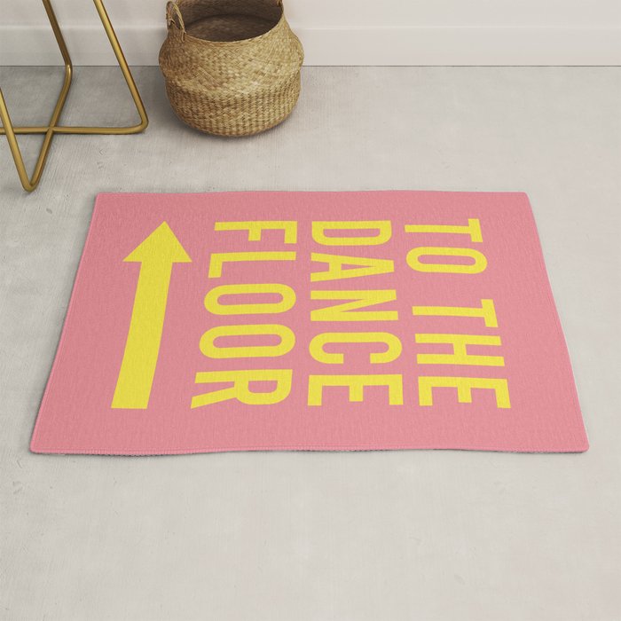 To The Dance Floor Left Arrow (Pink Yellow) Rug Gallery Image 1
