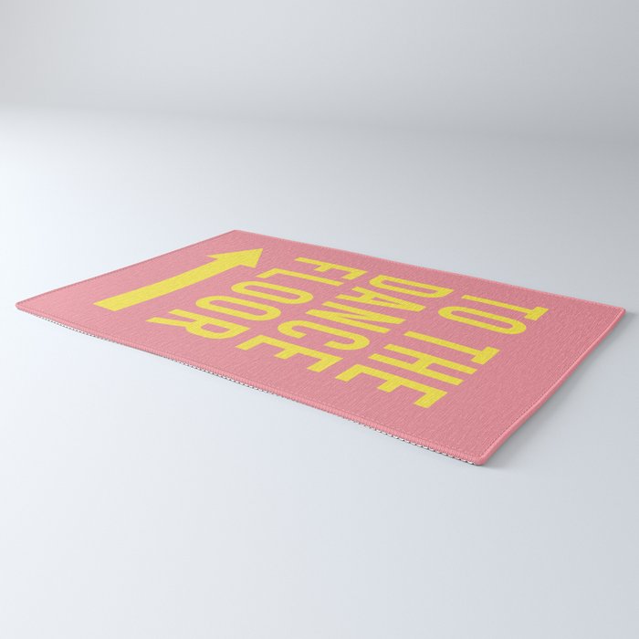 To The Dance Floor Left Arrow (Pink Yellow) Rug Gallery Image 3