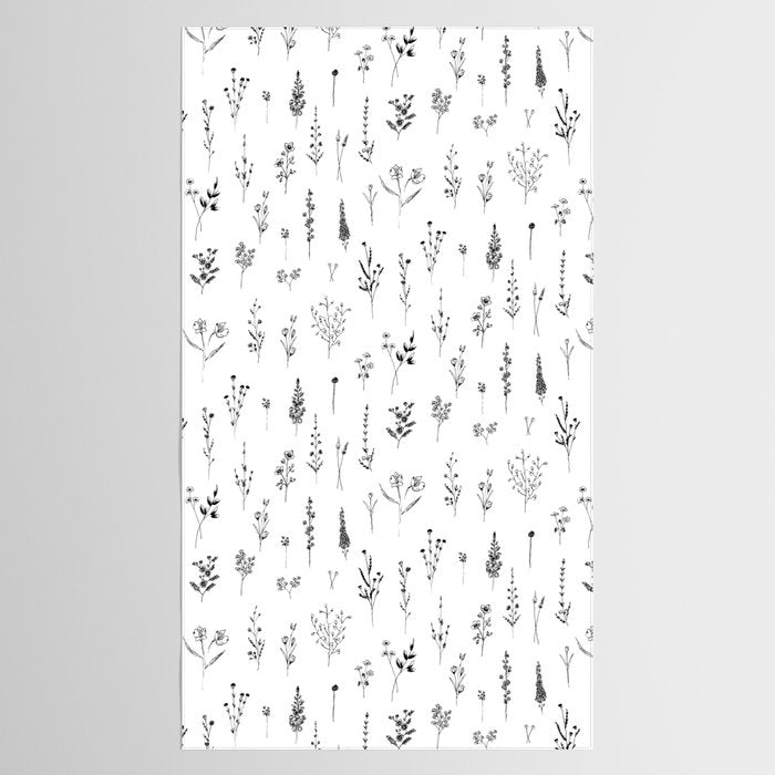 White Wildflowers Pattern Tablecloth Gallery Image 2