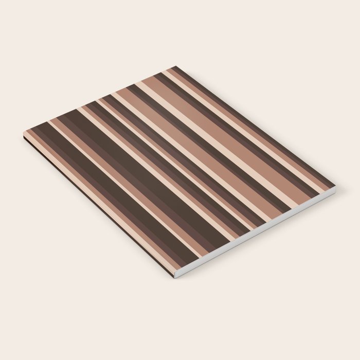 Classic Stripes XLIX - Mocha Coffee Notebook Gallery Image 1