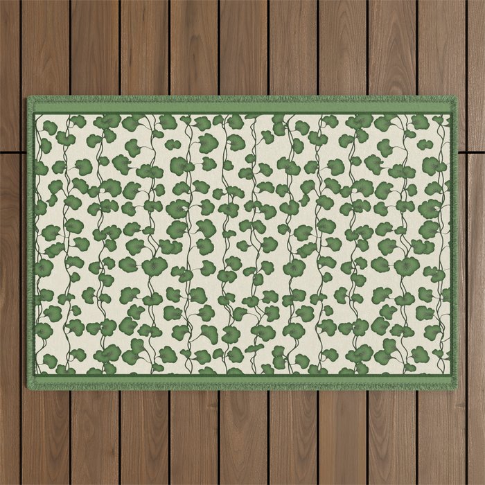 Trailing Vines Botanical Pattern Outdoor Rug Gallery Image 1
