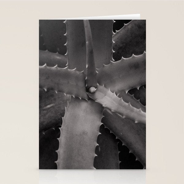 Serrated - Modern Black and White Botanical Stationery Card Gallery Image 2