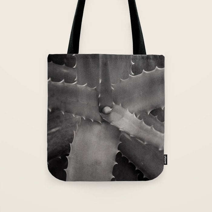 Serrated - Modern Black and White Botanical Tote Bag Gallery Image 1