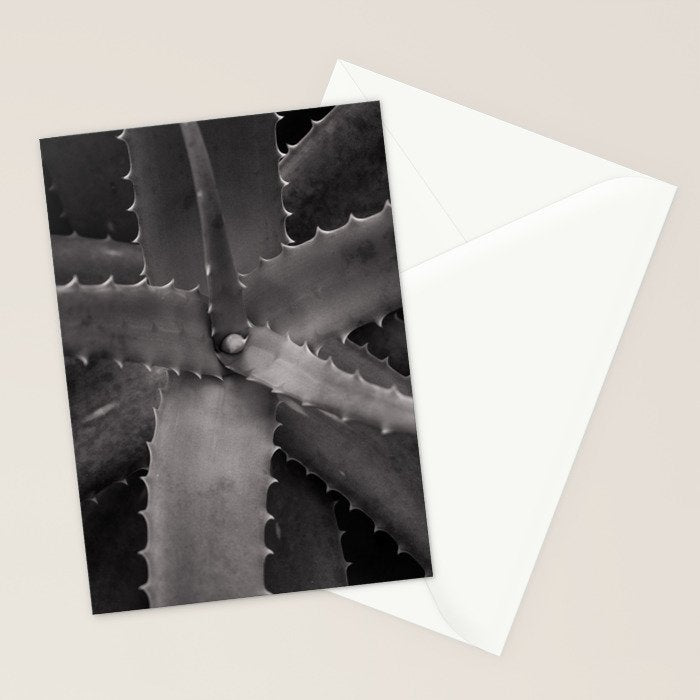 Serrated - Modern Black and White Botanical Stationery Card Gallery Image 2