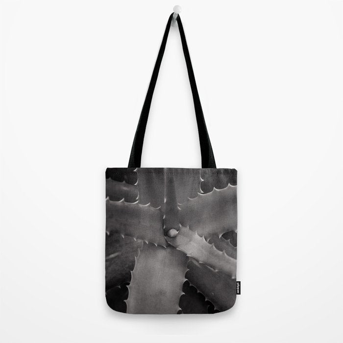 Serrated - Modern Black and White Botanical Tote Bag Gallery Image 2
