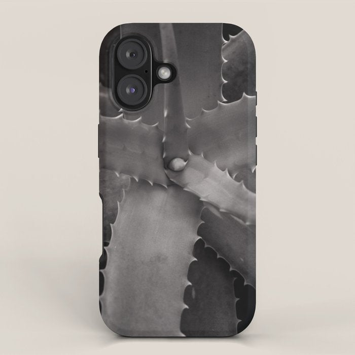 Serrated - Modern Black and White Botanical iPhone Case Gallery Image 1