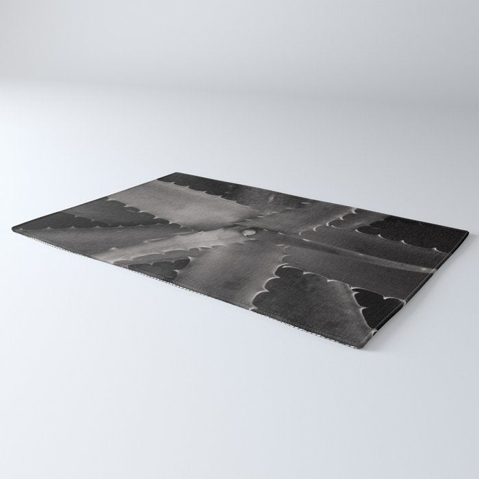 Serrated - Modern Black and White Botanical Rug Gallery Image 3