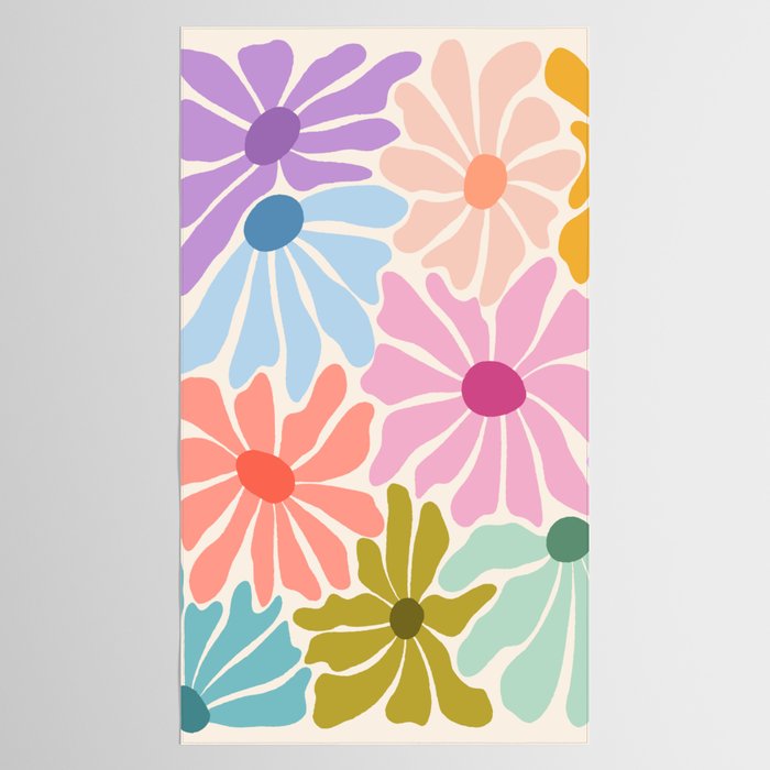 Colors of Joy - Groovy Flowers Tablecloth Gallery Image 2