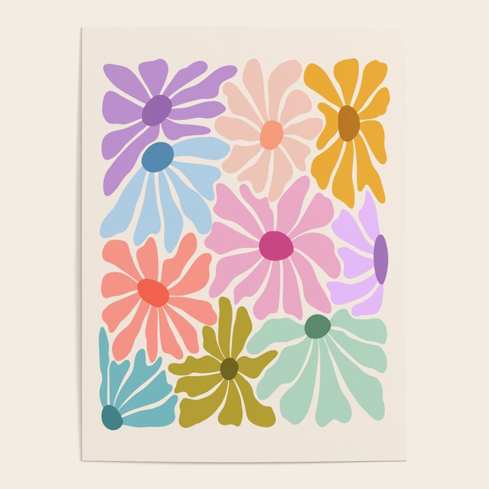 Colors of Joy - Groovy Flowers Poster Gallery Image 1