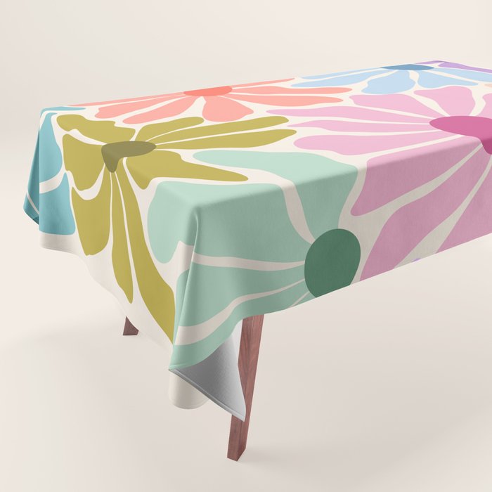 Colors of Joy - Groovy Flowers Tablecloth Gallery Image 1