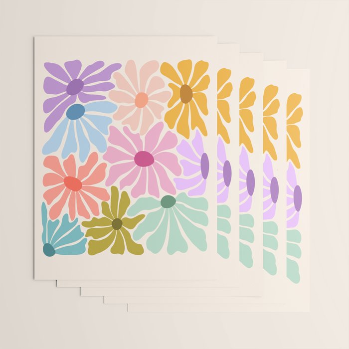 Colors of Joy - Groovy Flowers Wrapping Paper Gallery Image 3