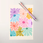 Colors of Joy - Groovy Flowers Wrapping Paper Gallery Image 1