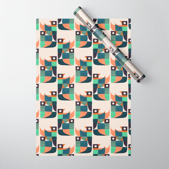 Two birds dancing Wrapping Paper Gallery Image 1