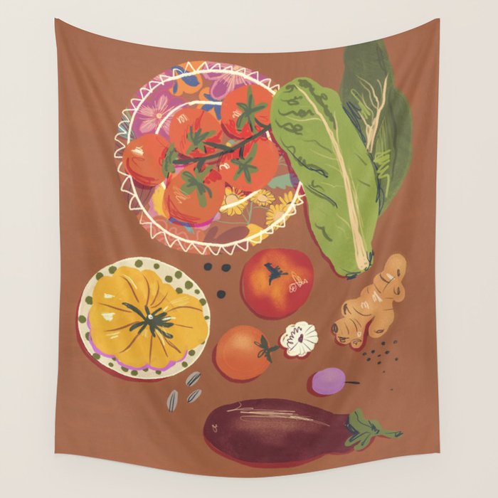 Vegetables Wall Tapestry Gallery Image 1