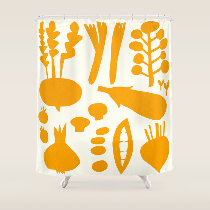 fresh fresh vegetable-orange Shower Curtain Gallery Image 1