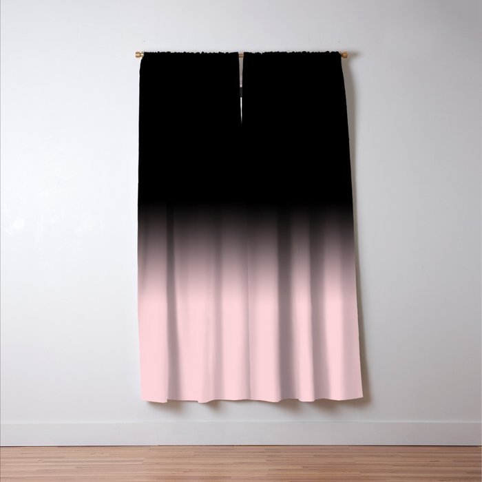 Modern abstract elegant black blush pink gradient pattern Window Curtain Gallery Image 3