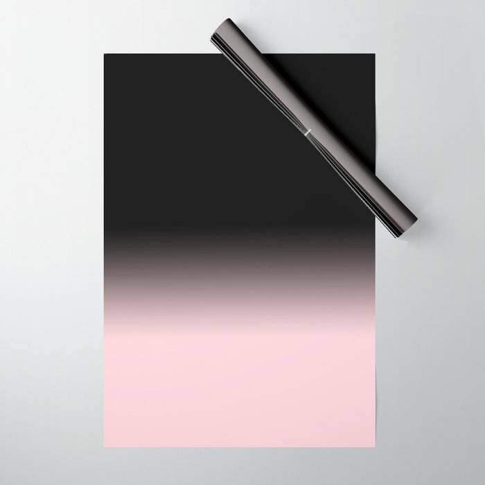 Modern abstract elegant black blush pink gradient pattern Wrapping Paper Gallery Image 1