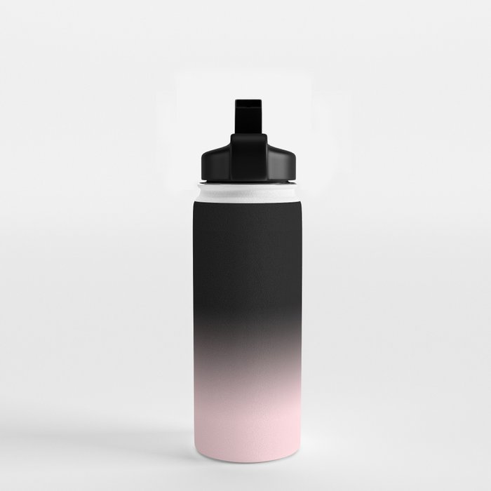 Modern abstract elegant black blush pink gradient pattern Water Bottle Gallery Image 2