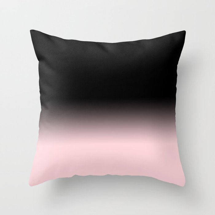 Modern abstract elegant black blush pink gradient pattern Throw Pillow Gallery Image 1