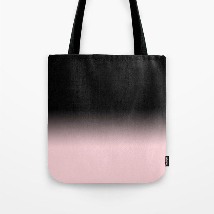 Modern abstract elegant black blush pink gradient pattern Tote Bag Gallery Image 1