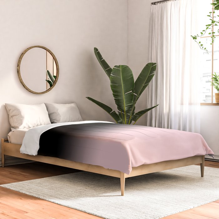 Modern abstract elegant black blush pink gradient pattern Comforter Gallery Image 2