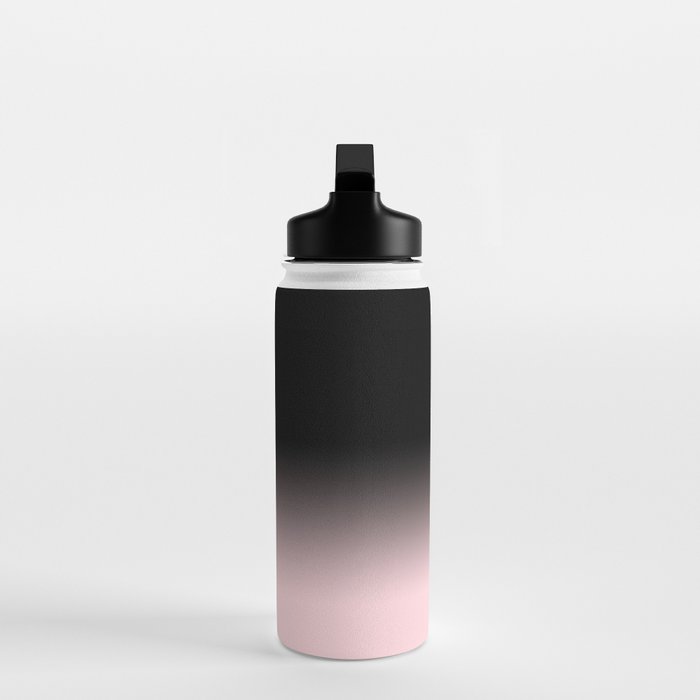 Modern abstract elegant black blush pink gradient pattern Water Bottle Gallery Image 3
