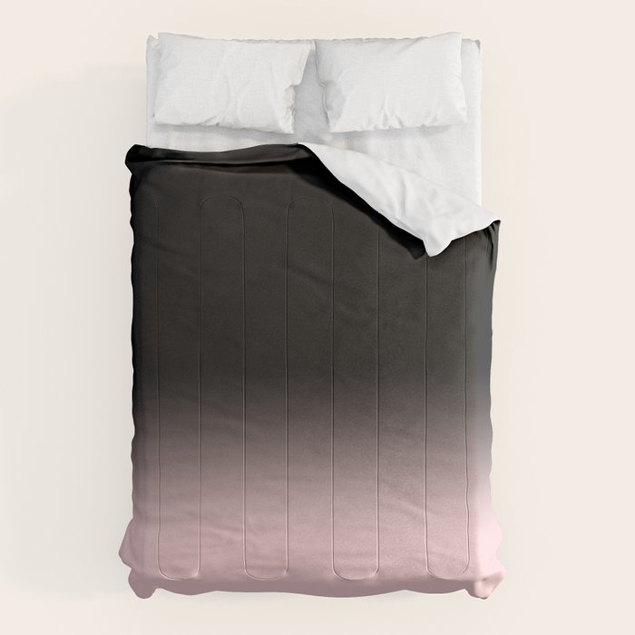 Modern abstract elegant black blush pink gradient pattern Comforter Gallery Image 6