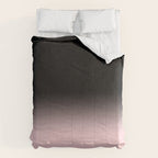 Modern abstract elegant black blush pink gradient pattern Comforter Gallery Image 6