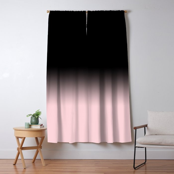 Modern abstract elegant black blush pink gradient pattern Window Curtain Gallery Image 5