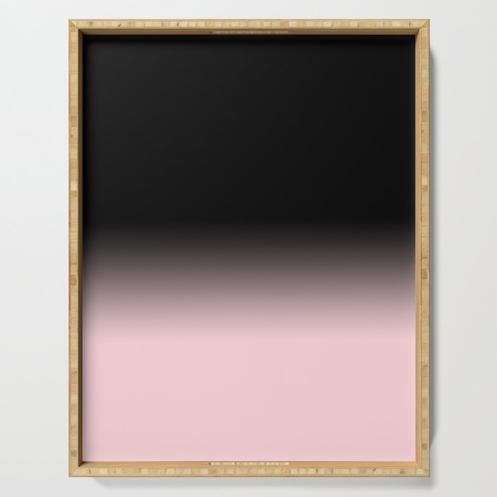 Modern abstract elegant black blush pink gradient pattern Serving Tray Gallery Image 1