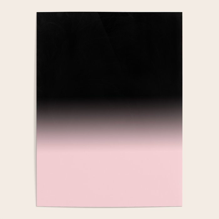 Modern abstract elegant black blush pink gradient pattern Poster Gallery Image 1