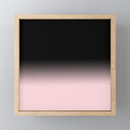 Modern abstract elegant black blush pink gradient pattern Mini Art Print Gallery Image 1