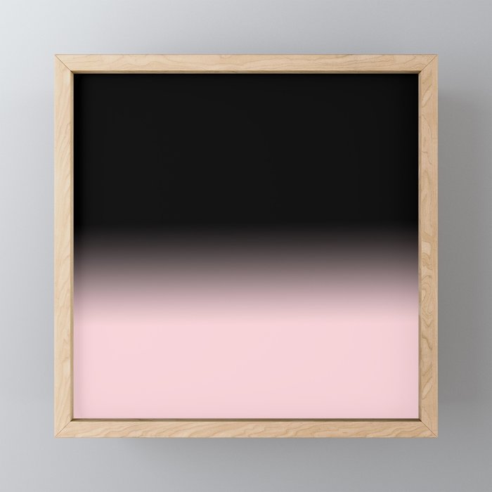 Modern abstract elegant black blush pink gradient pattern Mini Art Print Gallery Image 1