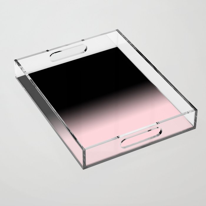 Modern abstract elegant black blush pink gradient pattern Acrylic Tray Gallery Image 1