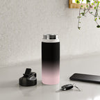 Modern abstract elegant black blush pink gradient pattern Water Bottle Gallery Image 5