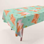 Origami Fortune Teller in Seafoam Green & Orange Tablecloth Gallery Image 1