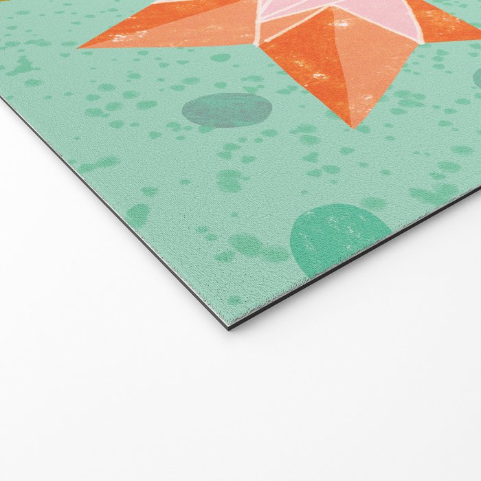 Origami Fortune Teller in Seafoam Green & Orange Welcome Mat Gallery Image 2