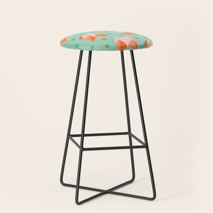 Origami Fortune Teller in Seafoam Green & Orange Stool Gallery Image 1
