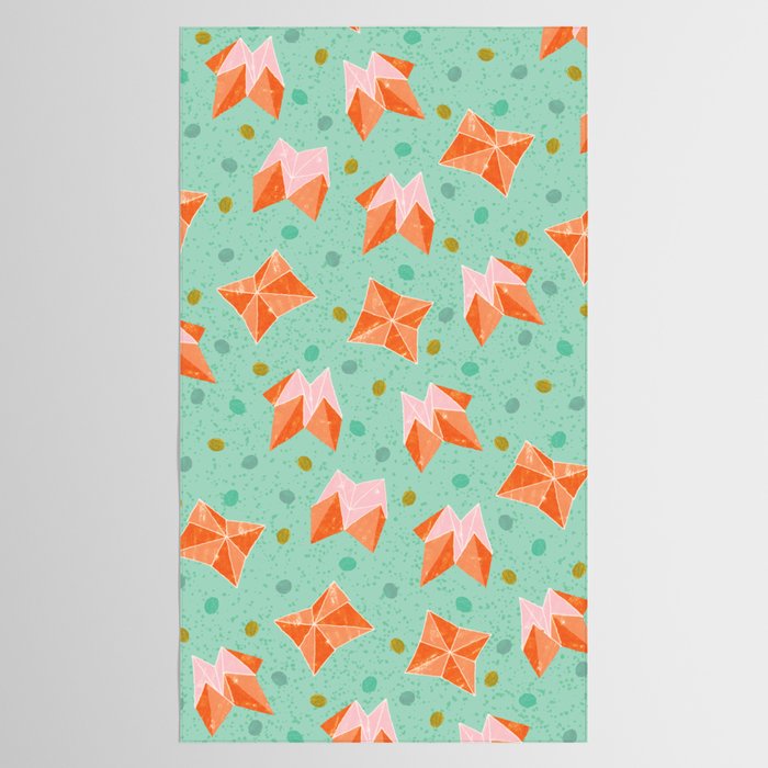 Origami Fortune Teller in Seafoam Green & Orange Tablecloth Gallery Image 2