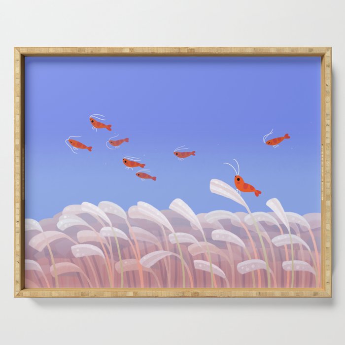 Flying cherry shrimp Serving Tray Gallery Image 1